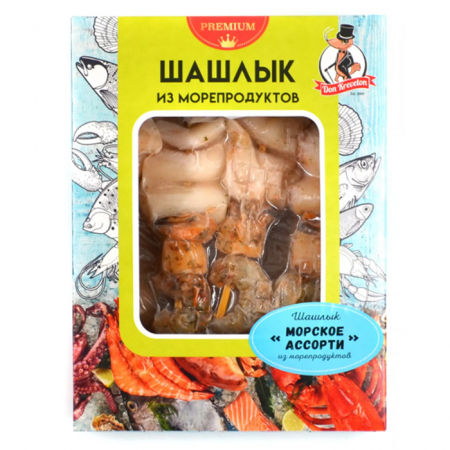 Шашлык из морепродуктов ассорти Дон Креветон 300г с/м в/у